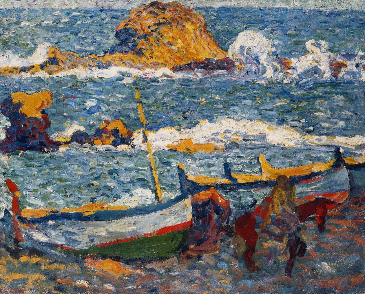 Lakko Llancassa, Espanjassa; La Greve de Llanca, Espanja, n. 1896 (öljy kankaalle) 作： ルイ・ヴァルタ