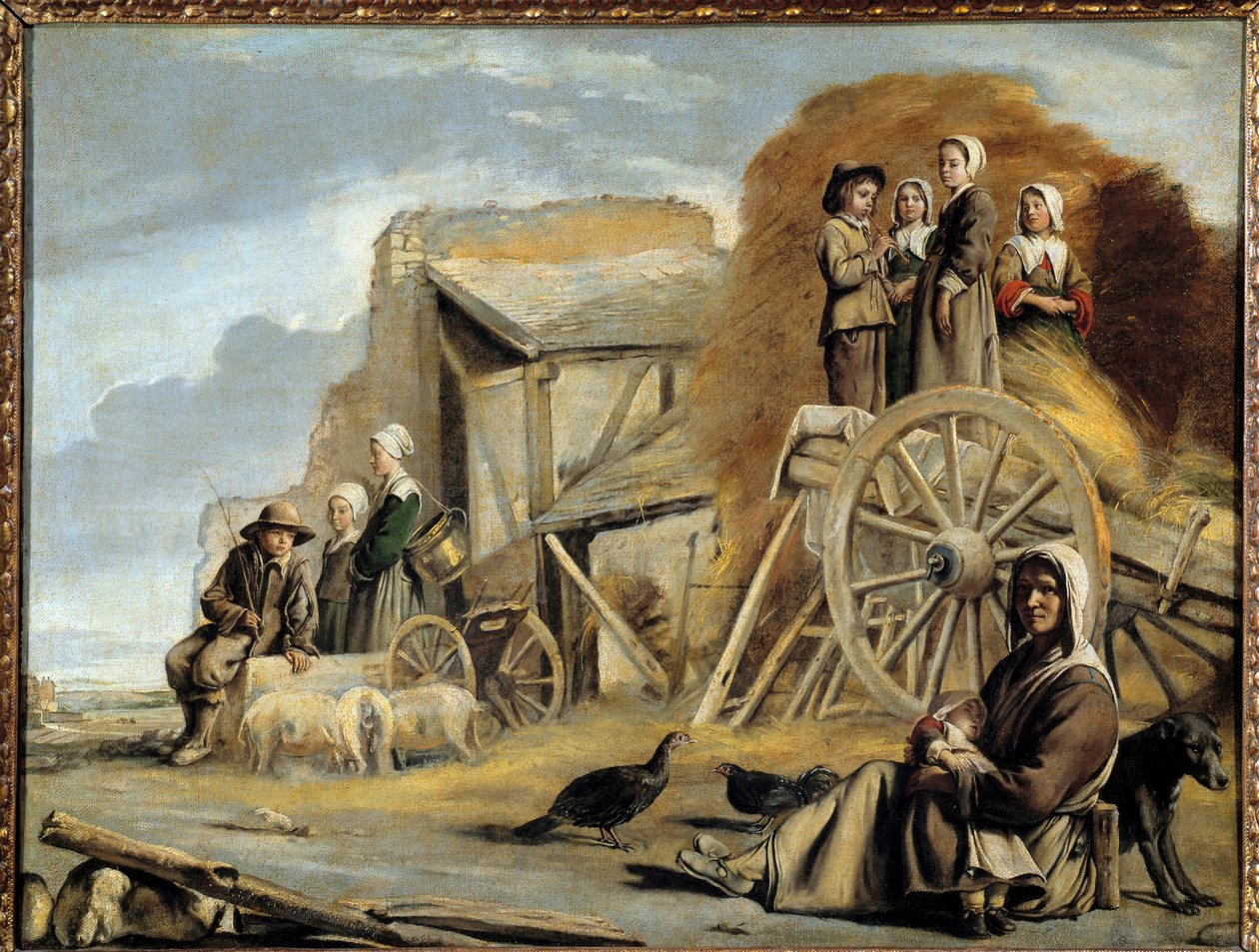 馬車か干し草の戻りか ルイ・ル・ナイン（1593-1648）の絵 作： ルイ・ル・ナン