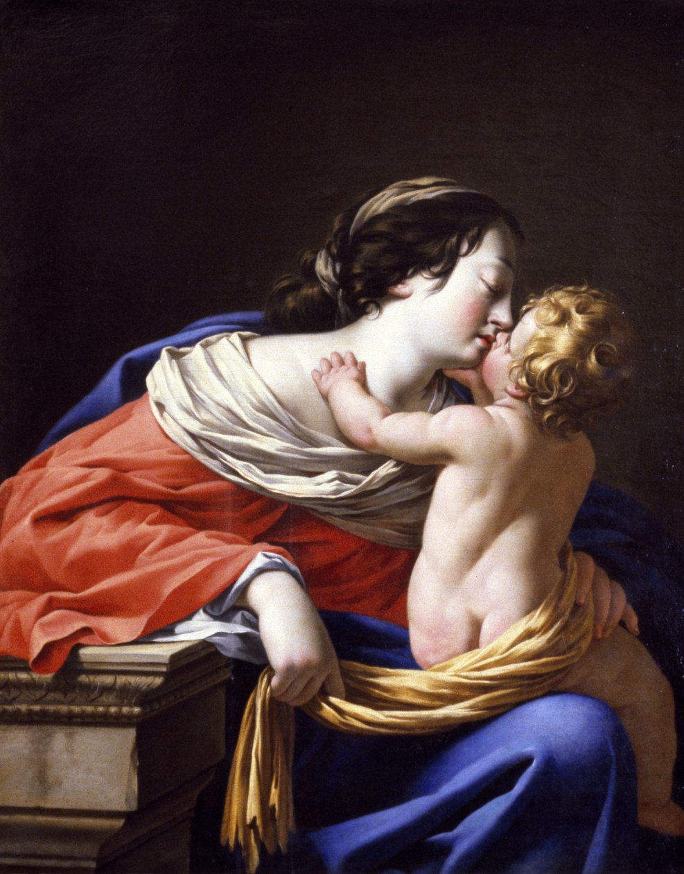 マドンナと子供、c.1635-1640（キャンバスに油彩） 作： ルイ・ザ・エルダー・ブルローニュ