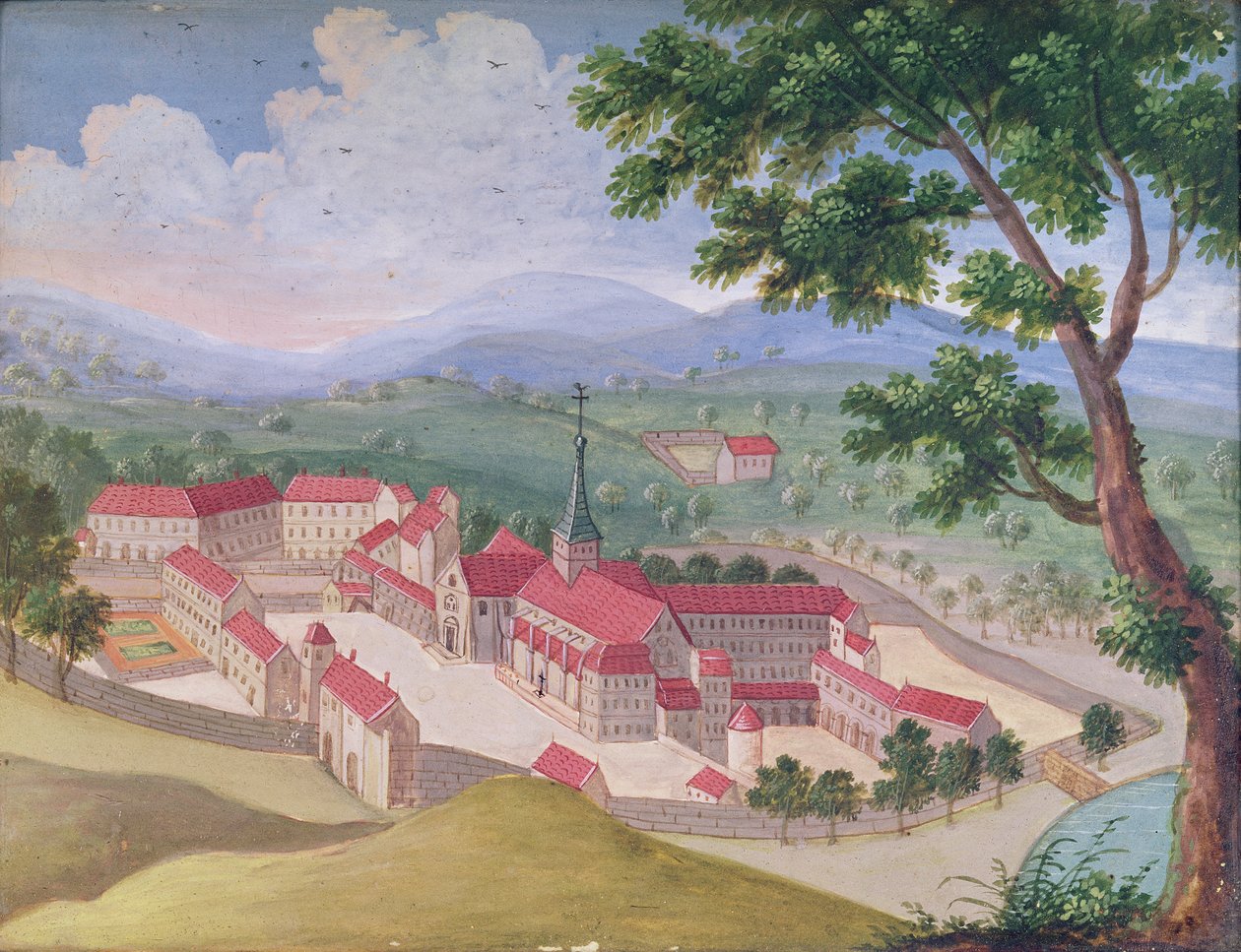 修道院の東側からの概観、 &39;l&39;Abbaye de Port-Royal&39;、1710年頃 作： ルイーズマドレーヌコーチン