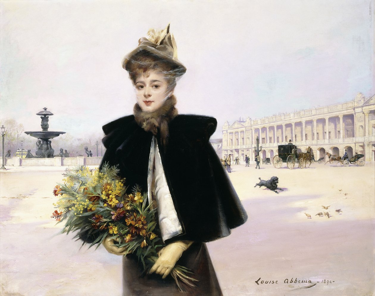 水彩画　フランス　原画　ルイーズ 1894年4月の朝 | ルイーズ・アベマ