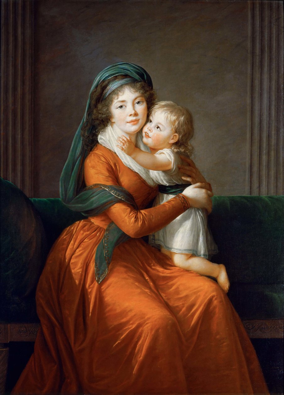アレクサンドラ・ゴリツィナ王女と息子のピョートルの肖像、1794年。 作： Elisabeth Louise Vigee Lebrun