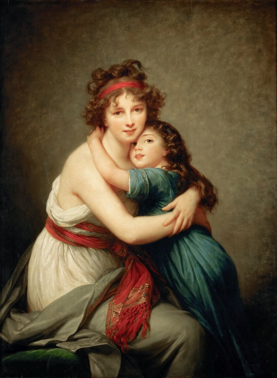 娘のジュリーとの自画像 c. 1789年。 作： Elisabeth Louise Vigee Lebrun