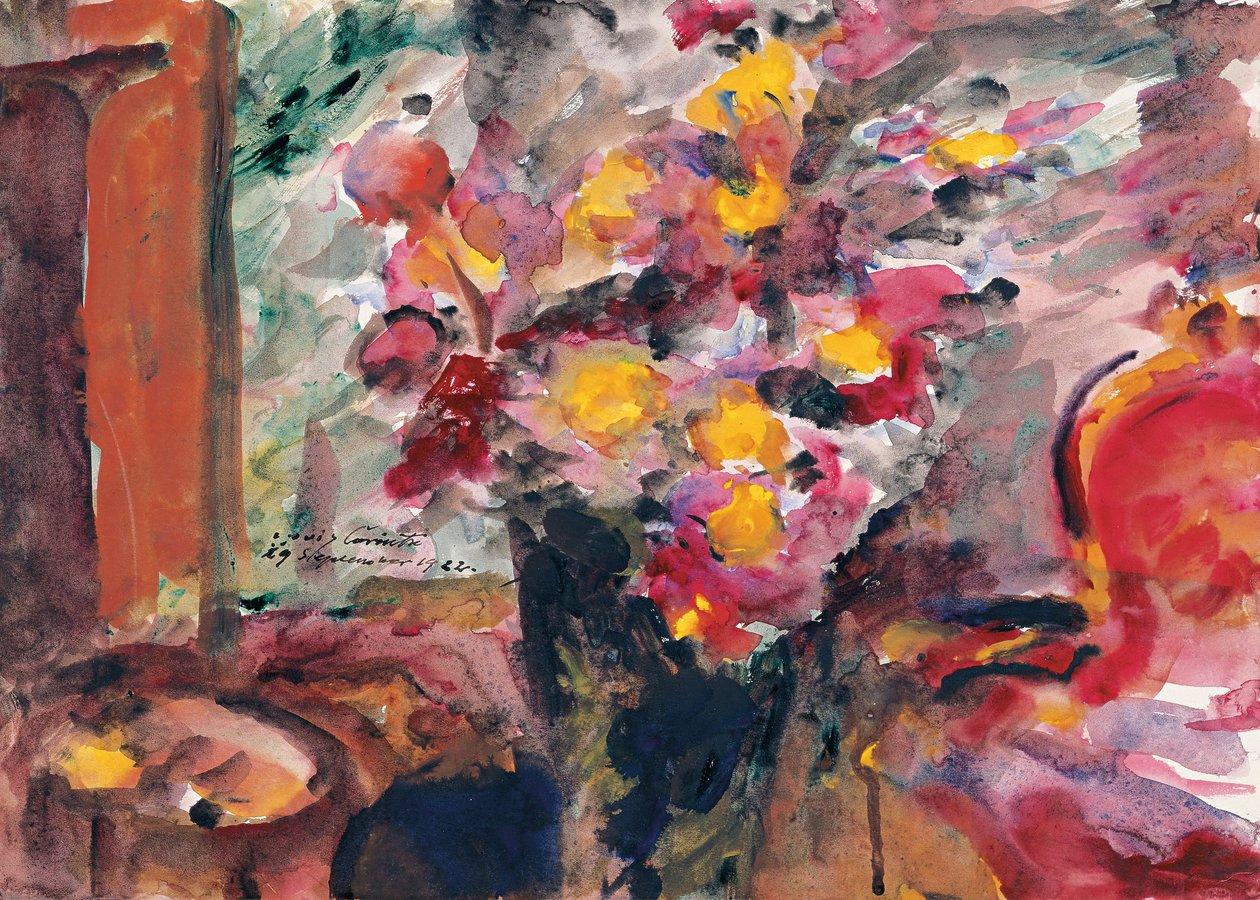 テーブルの上の花瓶、1922 作： ロヴィス・コリント