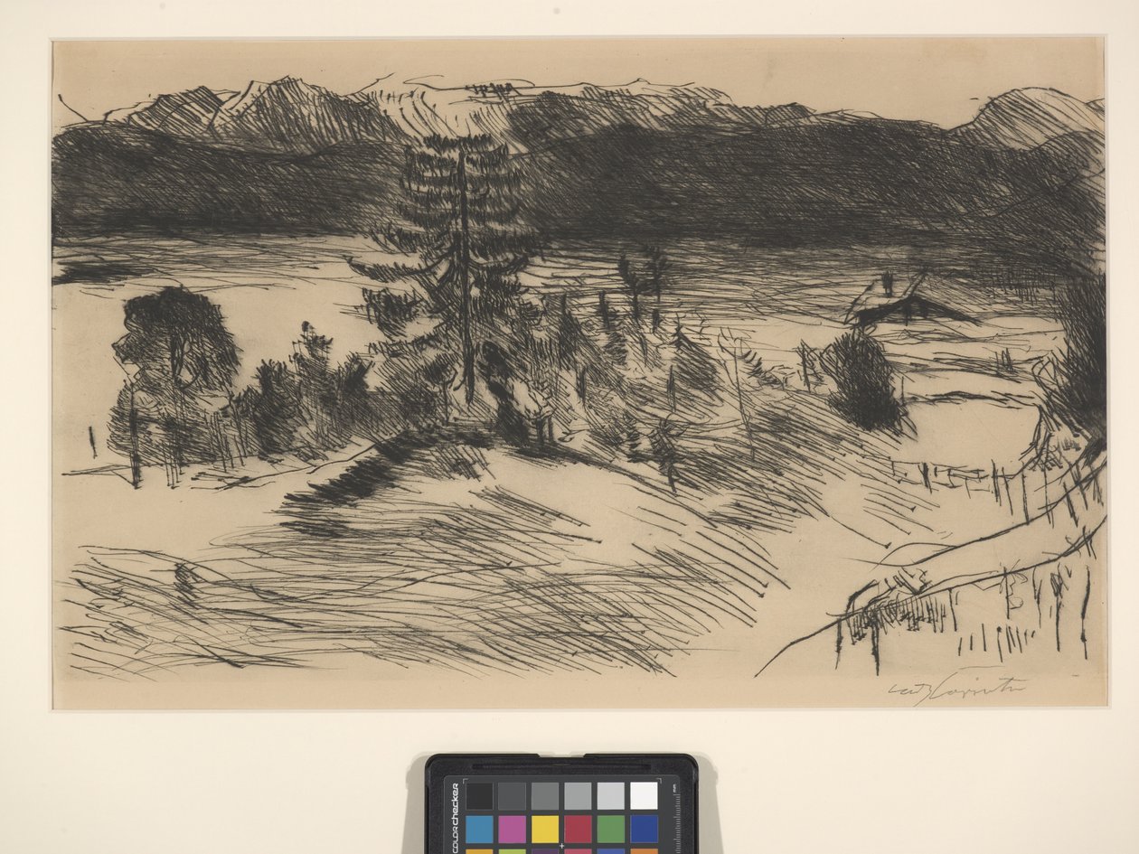 Walchenzee grande (gravura e ponta seca) 作： ロヴィス (1858-1925) コリント