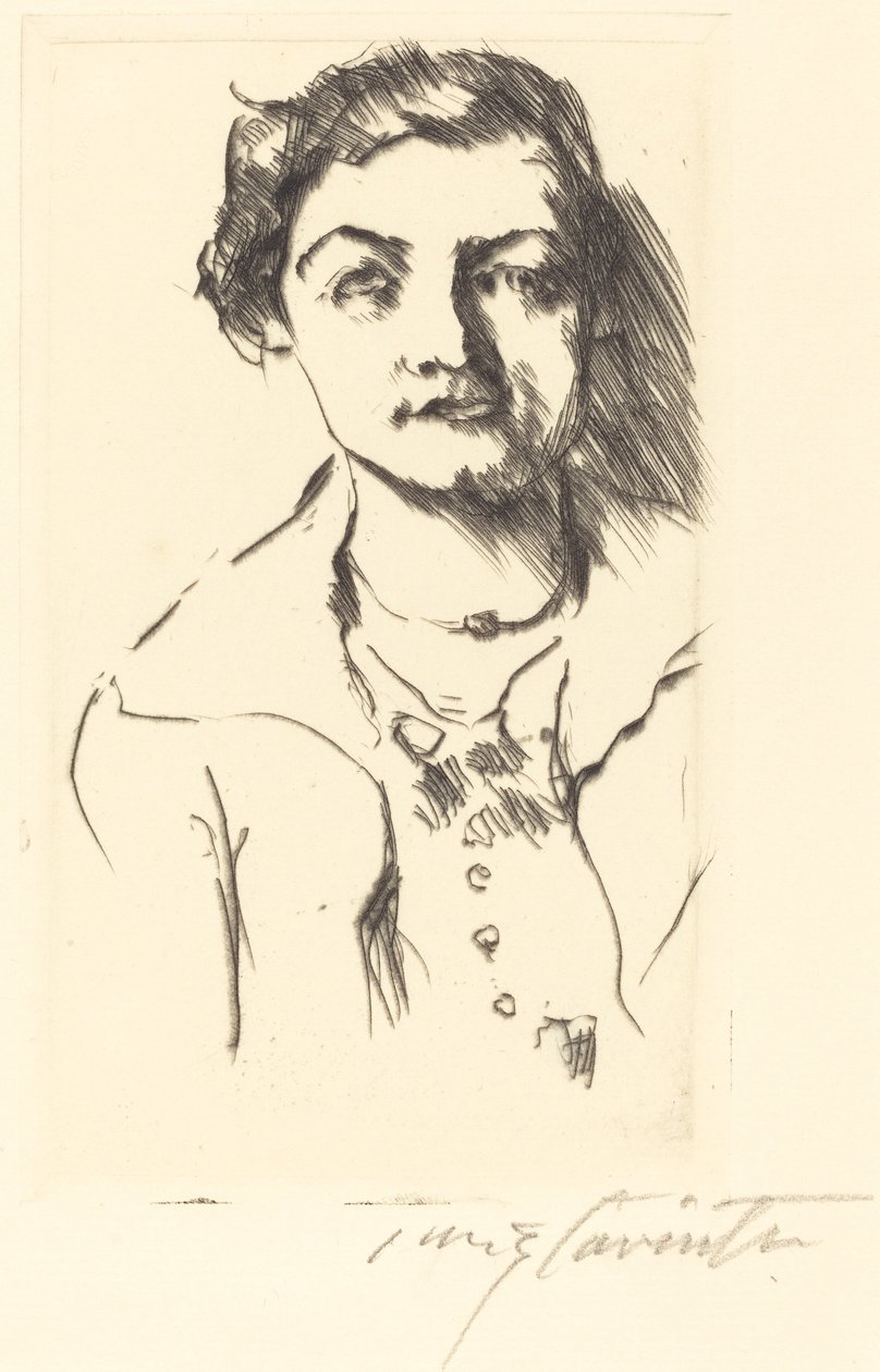 若い女性の肖像 - Anneliese Halbe、1918 年。 作： ロヴィス・コリント