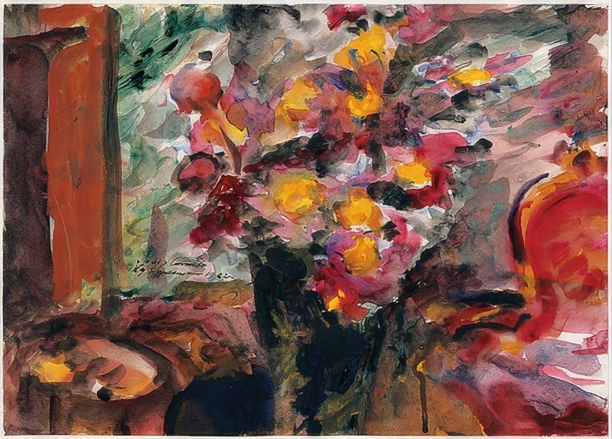 テーブルの上の花瓶。 1922 作： ロヴィス・コリント