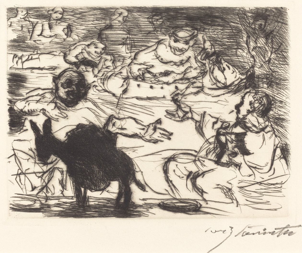 トリマルキオの晩餐会：pl.V トリマルキオの宴：pl.V, 1919. 作： ロヴィス・コリント