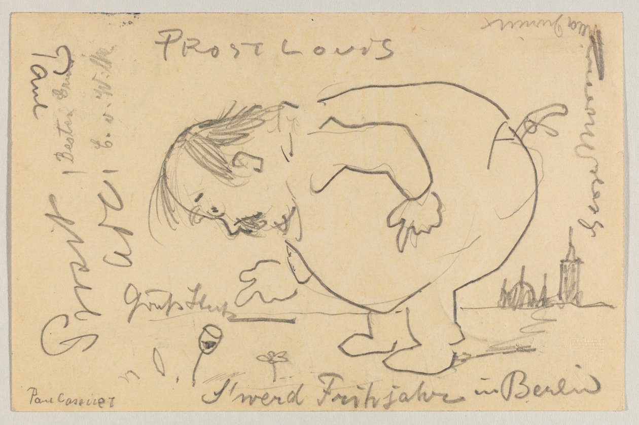 Lovis Corinth から Carl Strathmann へ: はがき、1908 年 4 月 1 日消印 作： ロヴィス・コリント