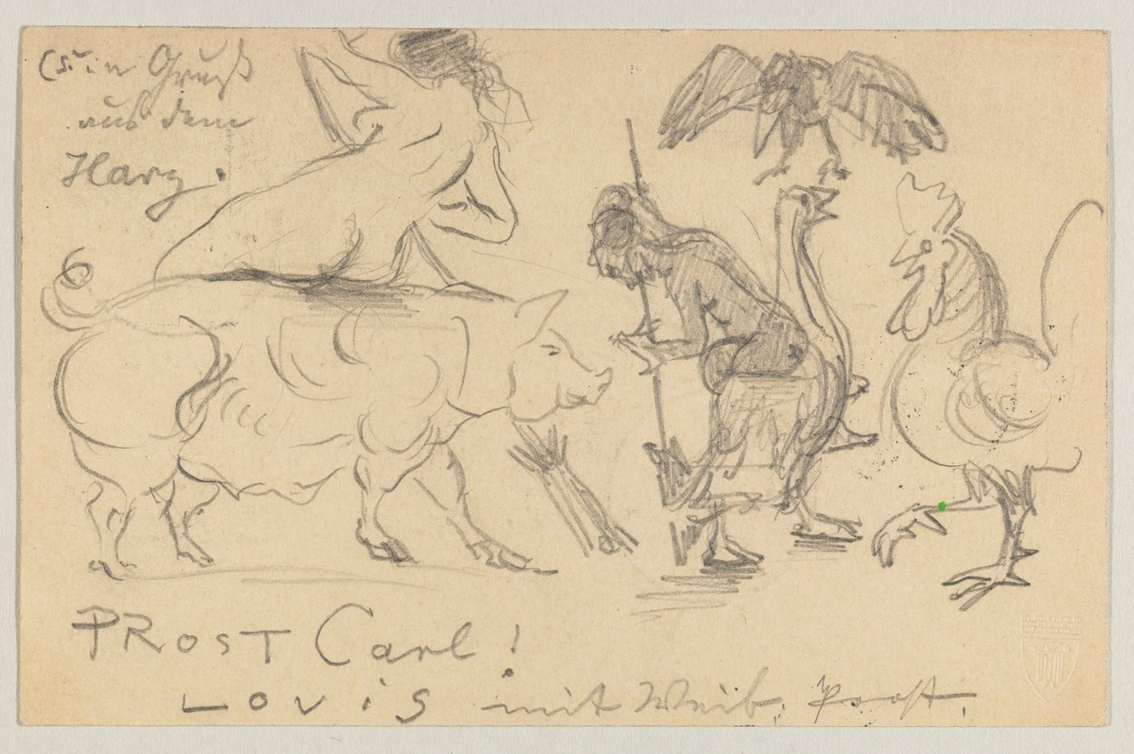 Lovis Corinth から Carl Strathmann へ: はがき、1905 年 7 月 21 日消印 作： ロヴィス・コリント