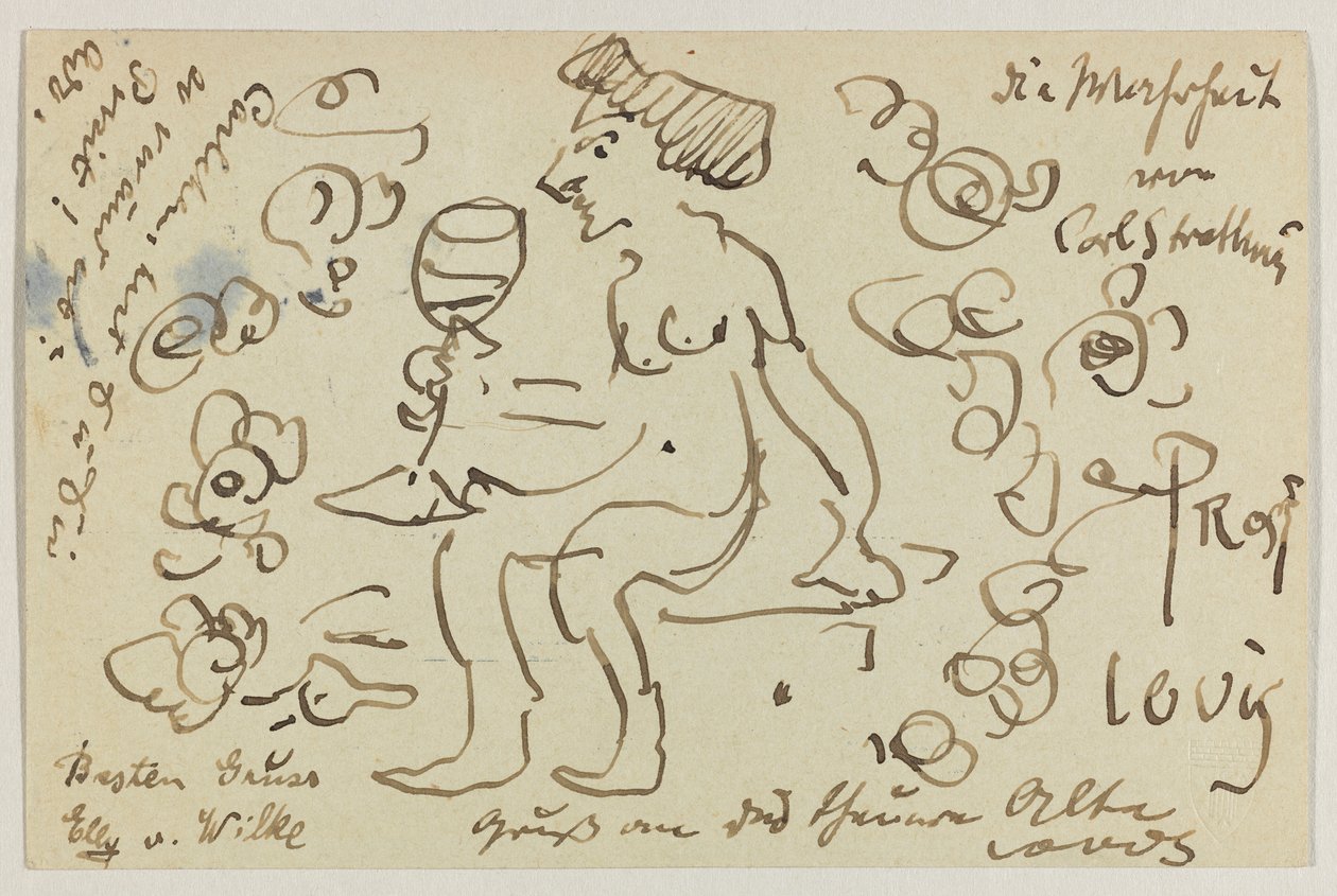 Lovis Corinth から Carl Strathmann へ: はがき、1906 年 3 月 8 日消印 作： ロヴィス・コリント