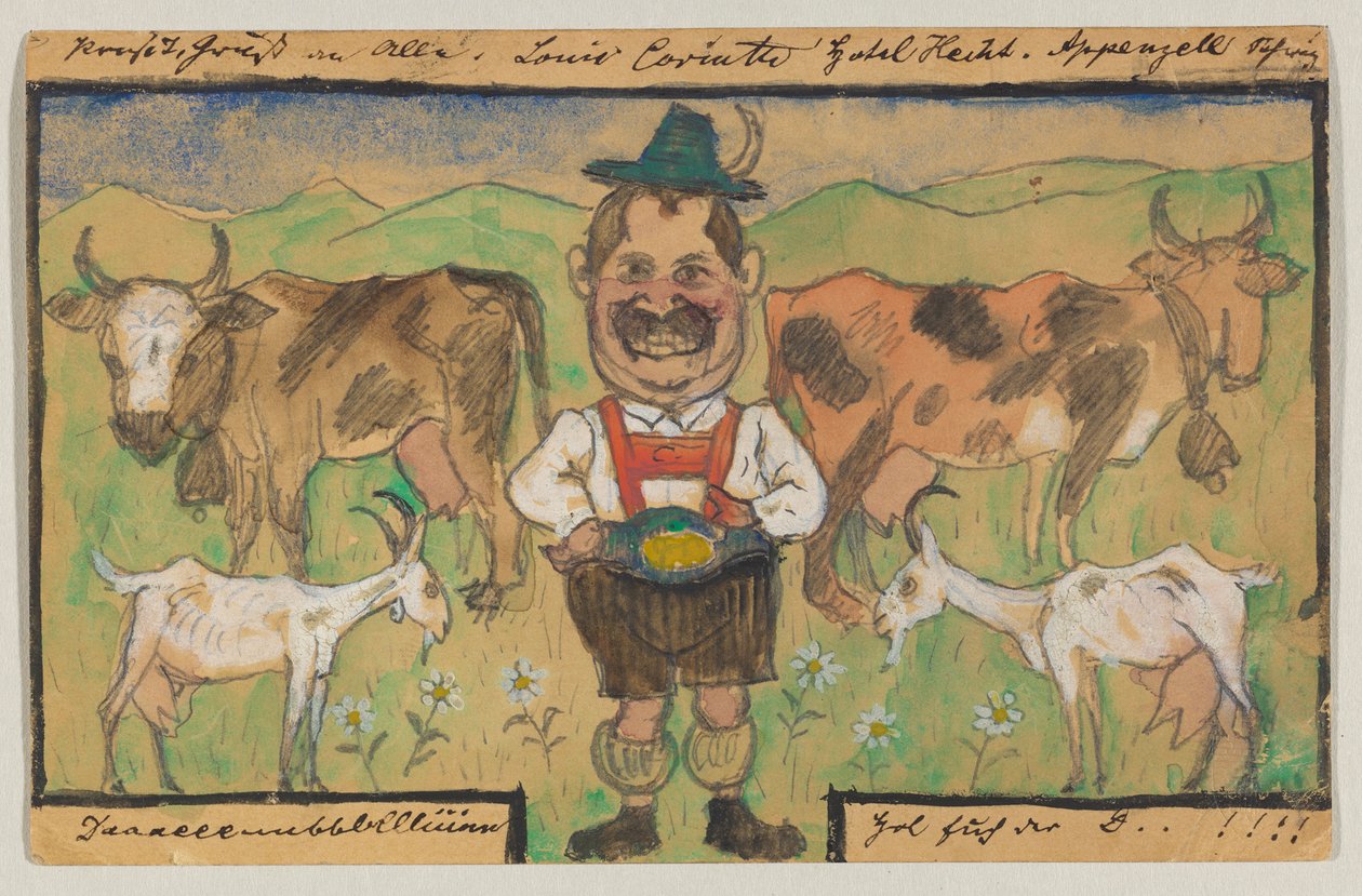 Lovis Corinth から Carl Strathmann へ: はがき、1895 年 5 月 9 日の消印 (Appenzell) 作： ロヴィス・コリント