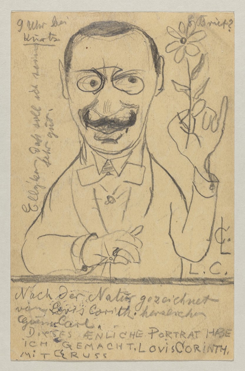 Lovis Corinth から Miss Elly Franke へ: はがき、1897 年 8 月 28 日の消印 作： ロヴィス・コリント