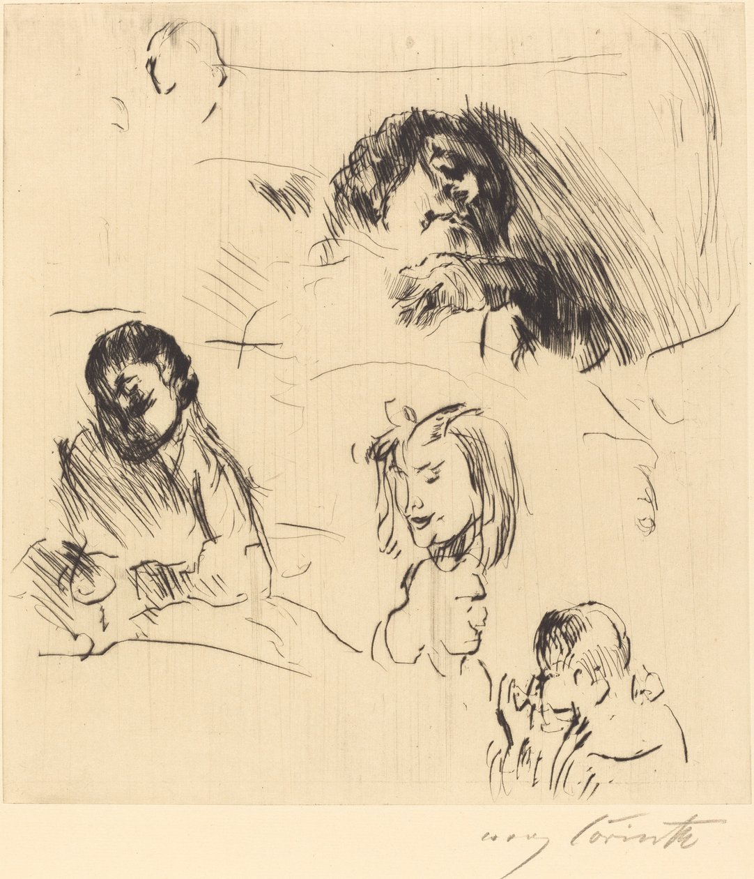 様々な習作 肖像画のスケッチ、1920年 作： ロヴィス・コリント