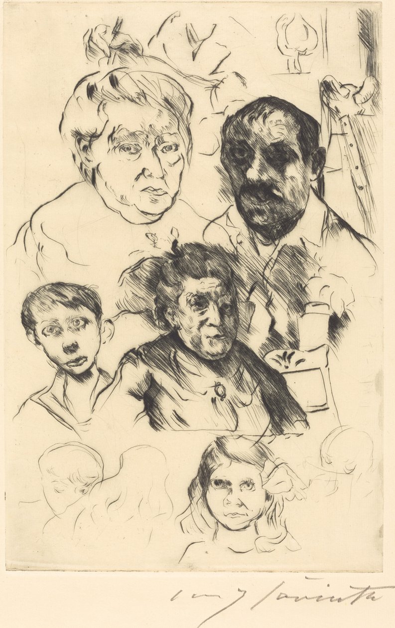 頭部の盛り合わせ」と「自画像」 1915年 作： ロヴィス・コリント