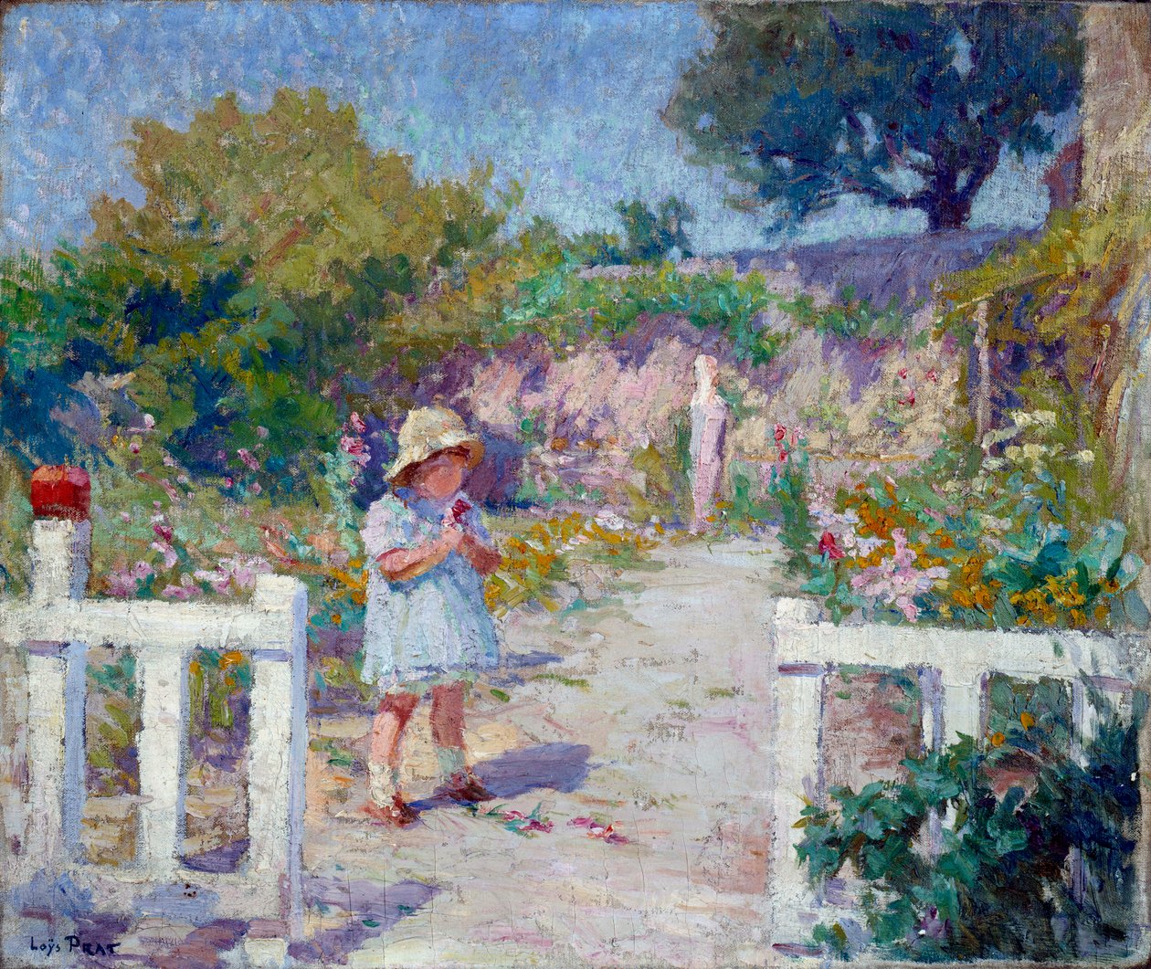 庭の少女 ジョセフ・ロイス・プラット（1879-1934）の絵画 20世紀 作： ロイズプラット