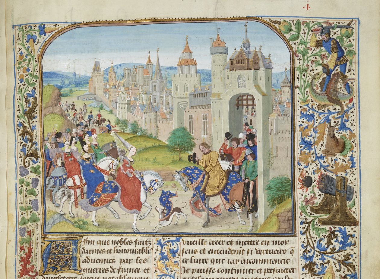 フランスのイザベラは、1470 年から 1475 年頃、弟のシャルル 4 世にパリに迎えられました。 作： ロイセットリーデット