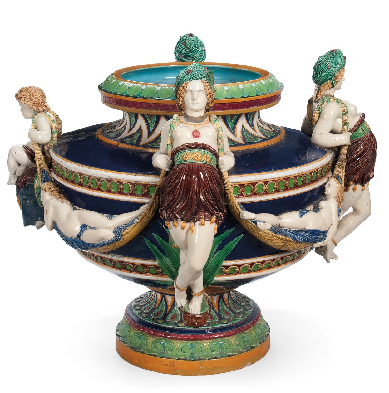 ラージミントンマジョリカジャルディニエール、1870年頃（セラミック） 作： 株式会社ミントン