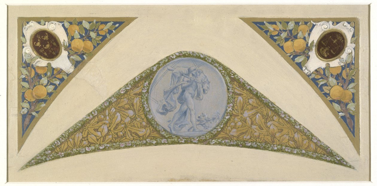 パリ市庁舎の祝祭階段のスケッチ：ライオン、1888年から1898年の間（油彩） 作： Luc-Oliver Merson