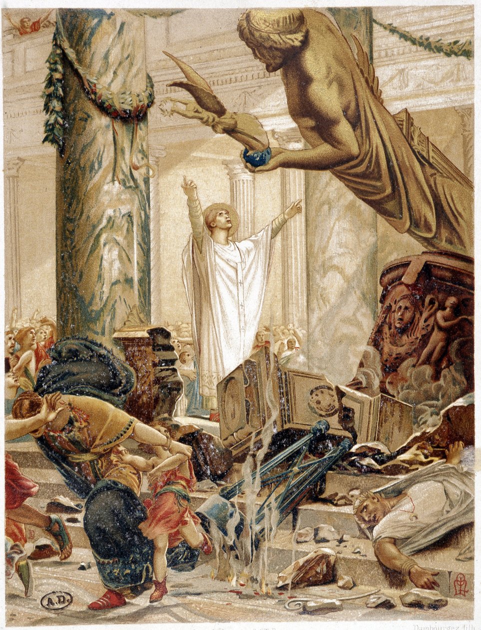 異教の偶像を棄てる聖マルティン（マーソンのap.絵画より 作： リュック・オリバー・マーソン