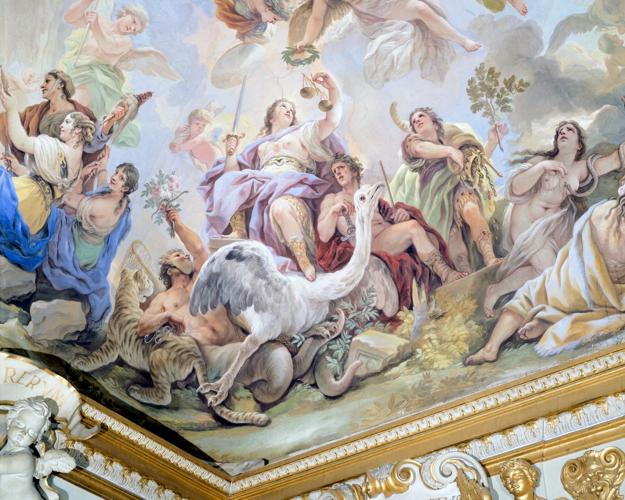 ルカ・ジョルダーノ（1634-1705）による鏡の回廊のフレスコ画「正義」（フレスコ画）、フィレンツェ、メディチ・リッカルディ宮殿蔵 作： ルカ・ジョルダーノ