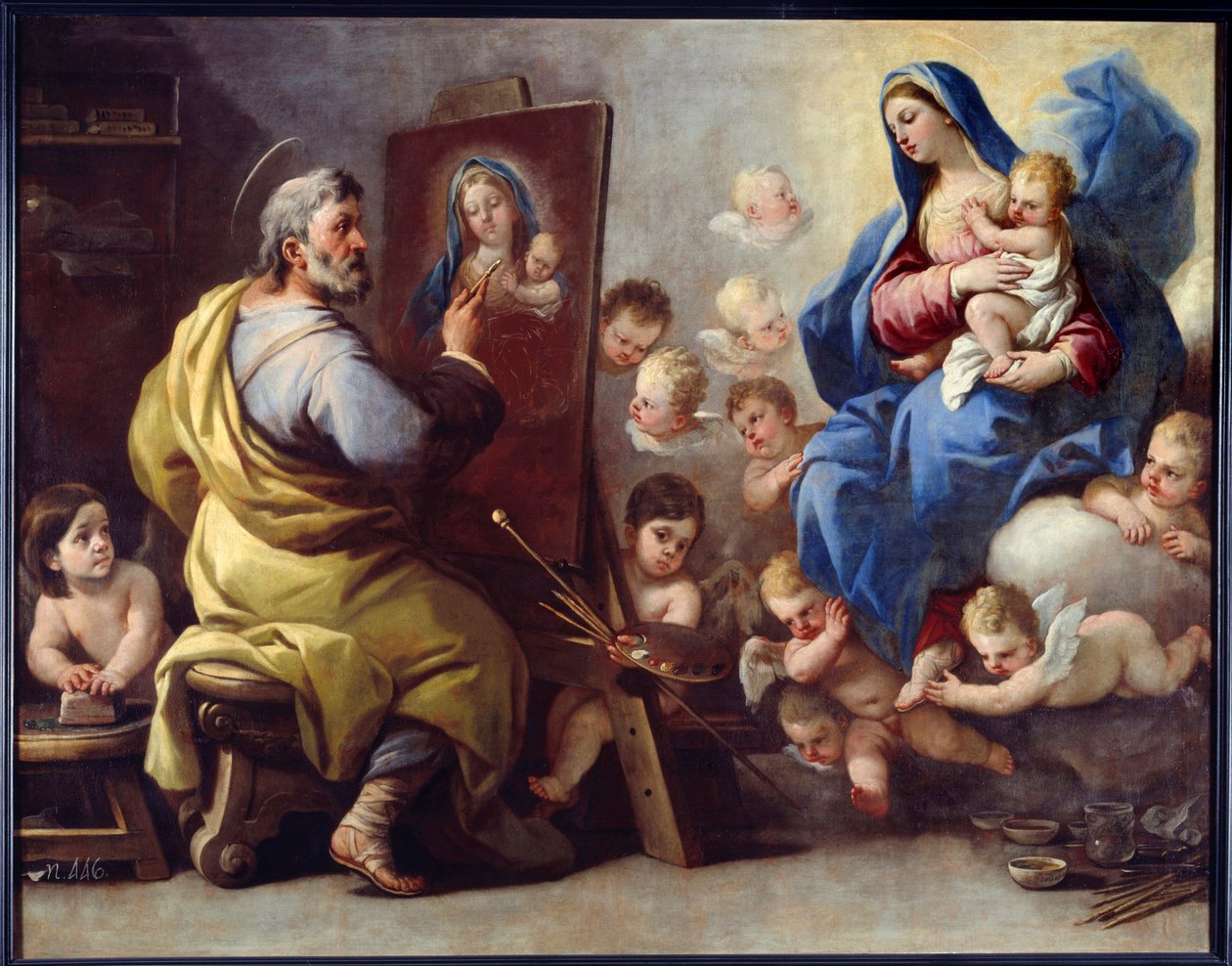 聖母を描く聖ルカ ルカ・ジョルダーノ（ファ・ペスト）（1632-1705）17世紀 ブレスト美術館所蔵 作： ルカ・ジョルダーノ