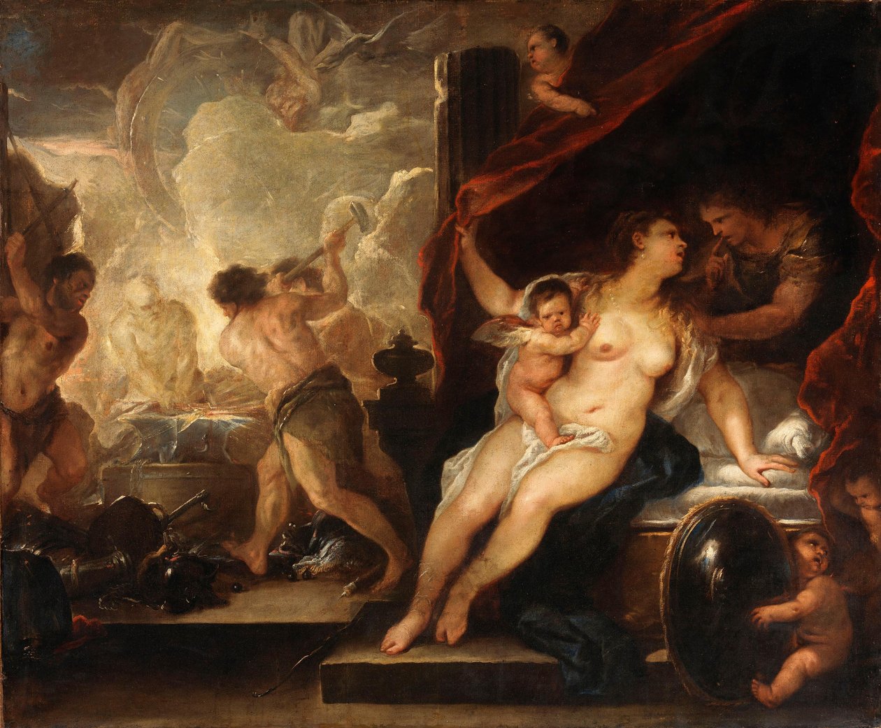 Venus, Mars und die Schmiede des Vulkan 作： ルカ・ジョルダーノ