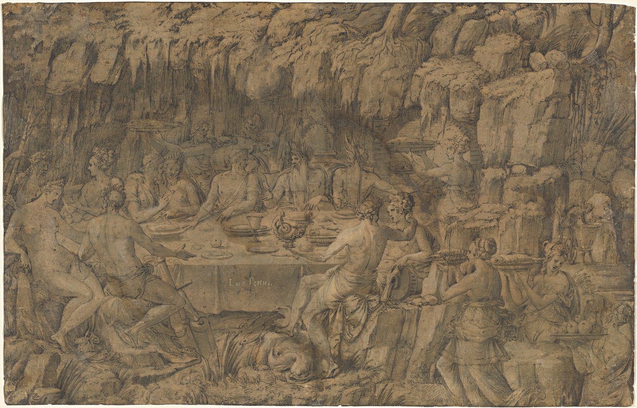 アケロイスの宴 1545年頃（ペン・インク画） 作： ルカ・ペンニ