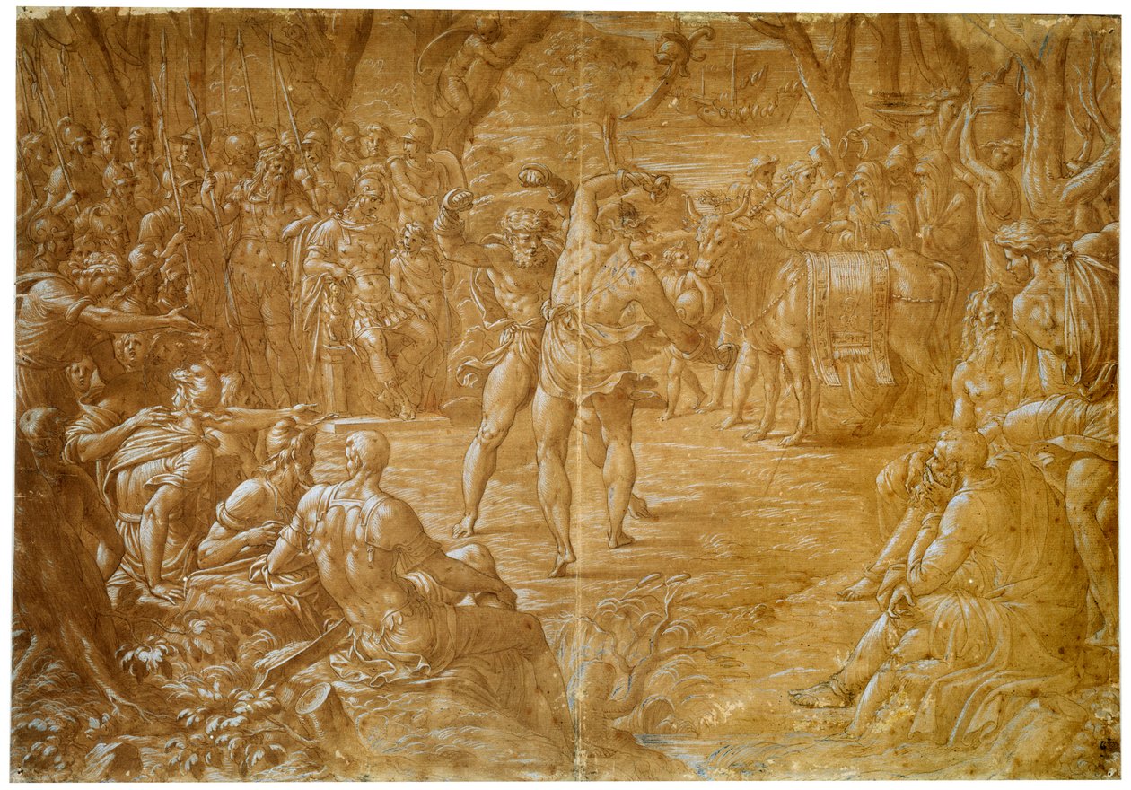 Entellus of SicilyとDares of Troy、c1544 作： ルカ・ペンニ