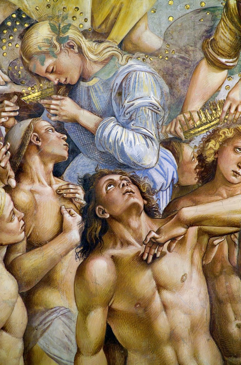 最後の審判」のフレスコ画のサイクルにある「エレクト 作： ルカ・シニョレッリ