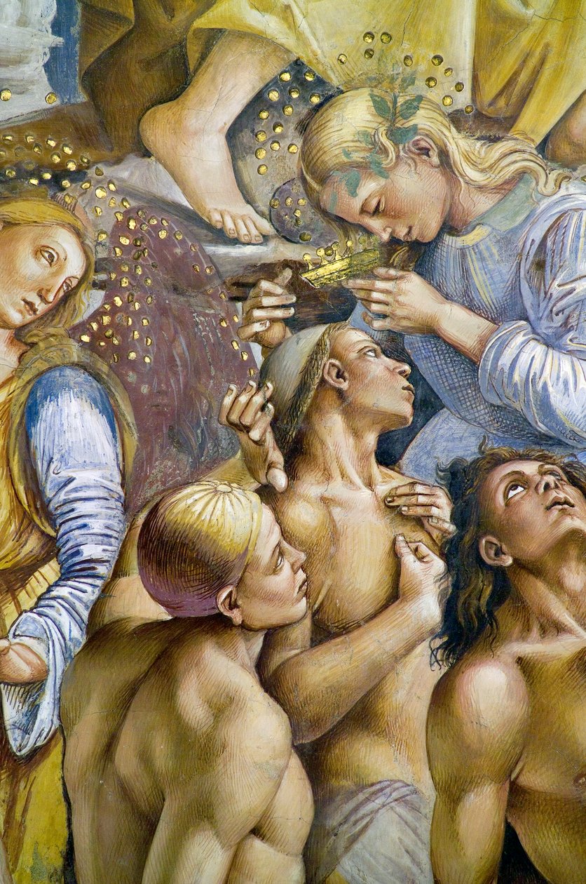 最後の審判」のフレスコ画のサイクルにある「エレクト 作： ルカ・シニョレッリ
