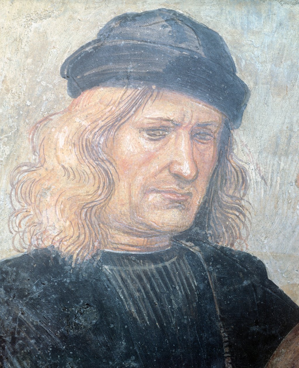 ルカ・シニョレッリ（約1445-1523）の自画像、フレスコ画 作： ルカ・シニョレッリ