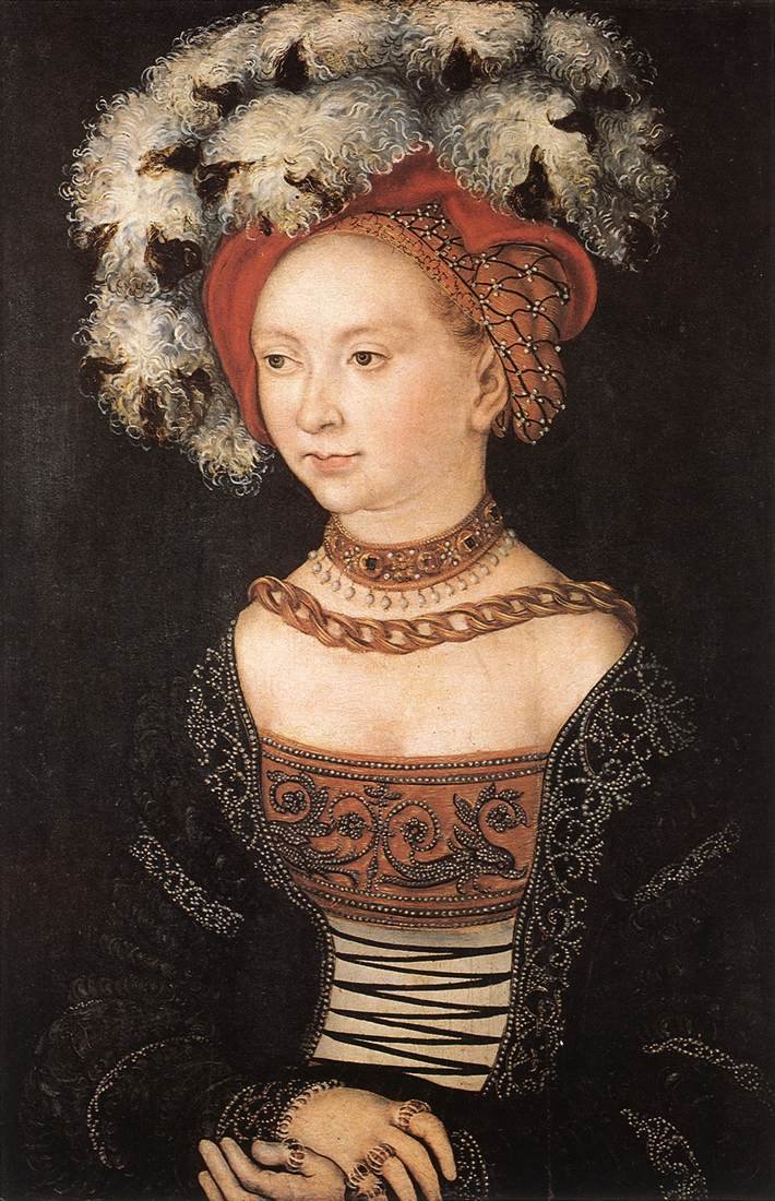 若い女性の肖像画 作： ルーカス・クラナッハ・ザ・エルダー