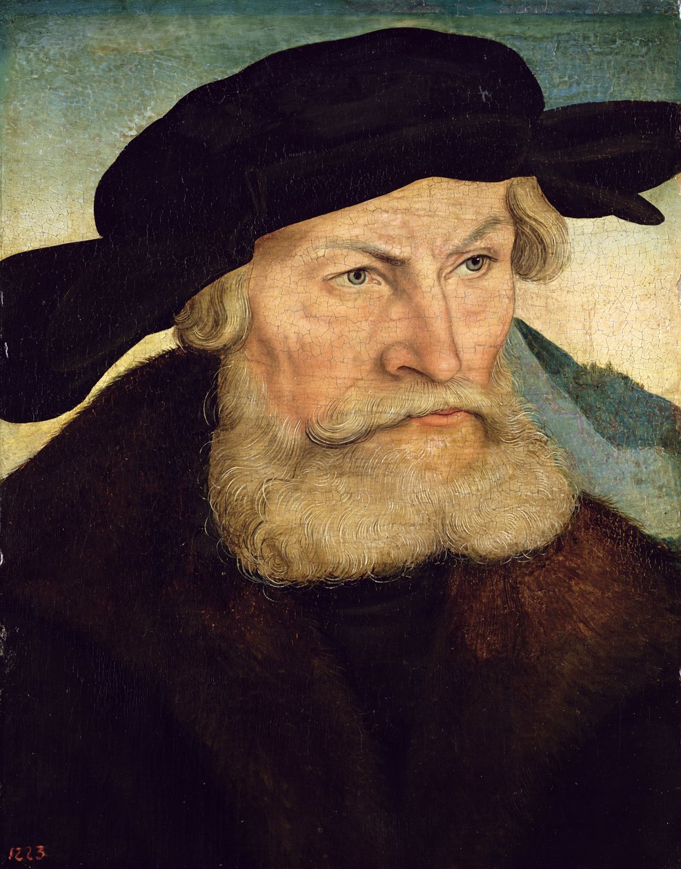 ザクセンの敬虔なヘルツォークハインリッヒの肖像（1473-1541）c.1528 作： ルーカス・クラナッハ・ザ・エルダー