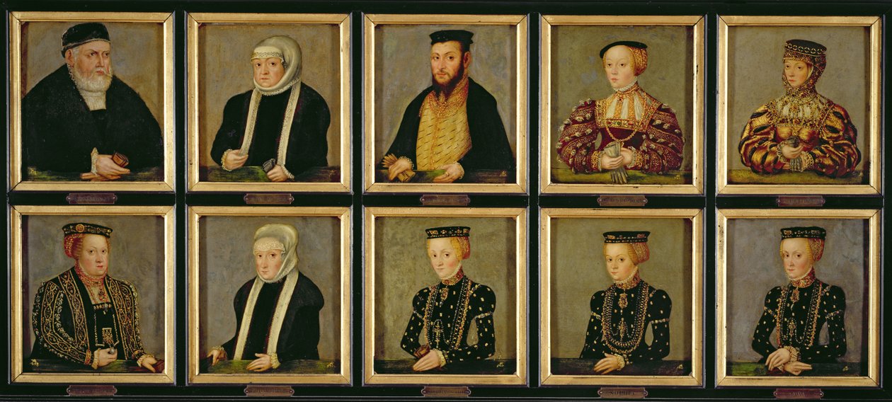 ヤギェロ朝のメンバーの肖像、1565年 作： ルーカス・クラナッハ・ザ・ヤング