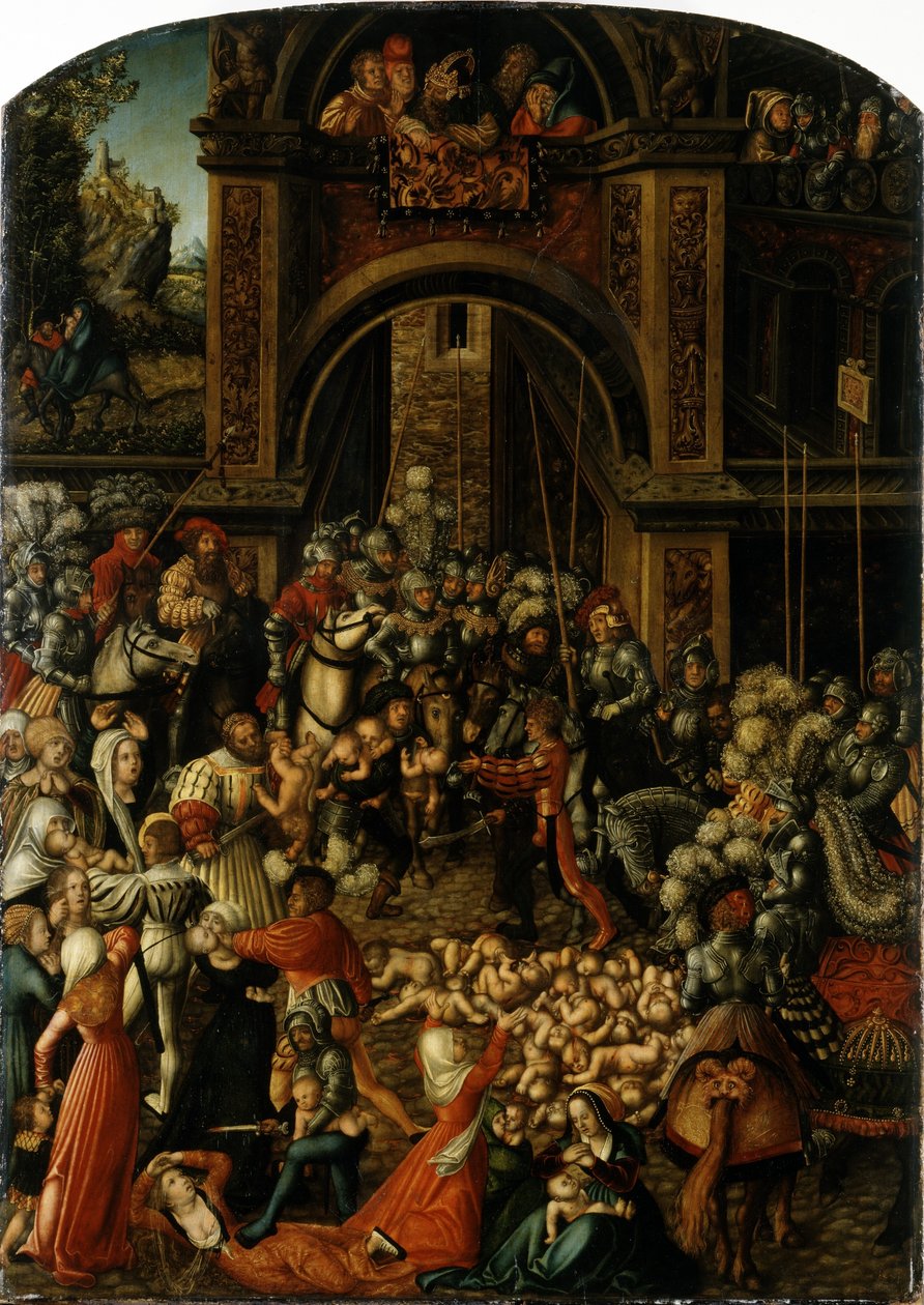 ドイツ語：Bethlehemitischer Kindermort 罪のない人々の虐殺 作： ルーカス・クラナッハ・ザ・エルダー