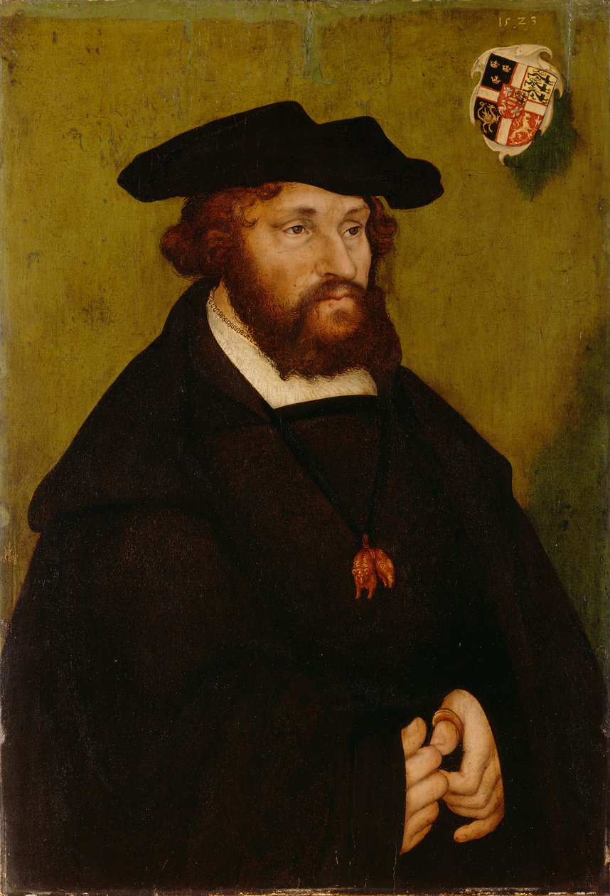 ドイツ語：Bildnis König Christians II. von Dänemark デンマーク王クリスチャン2世の肖像 作： ルーカス・クラナッハ・ザ・エルダー