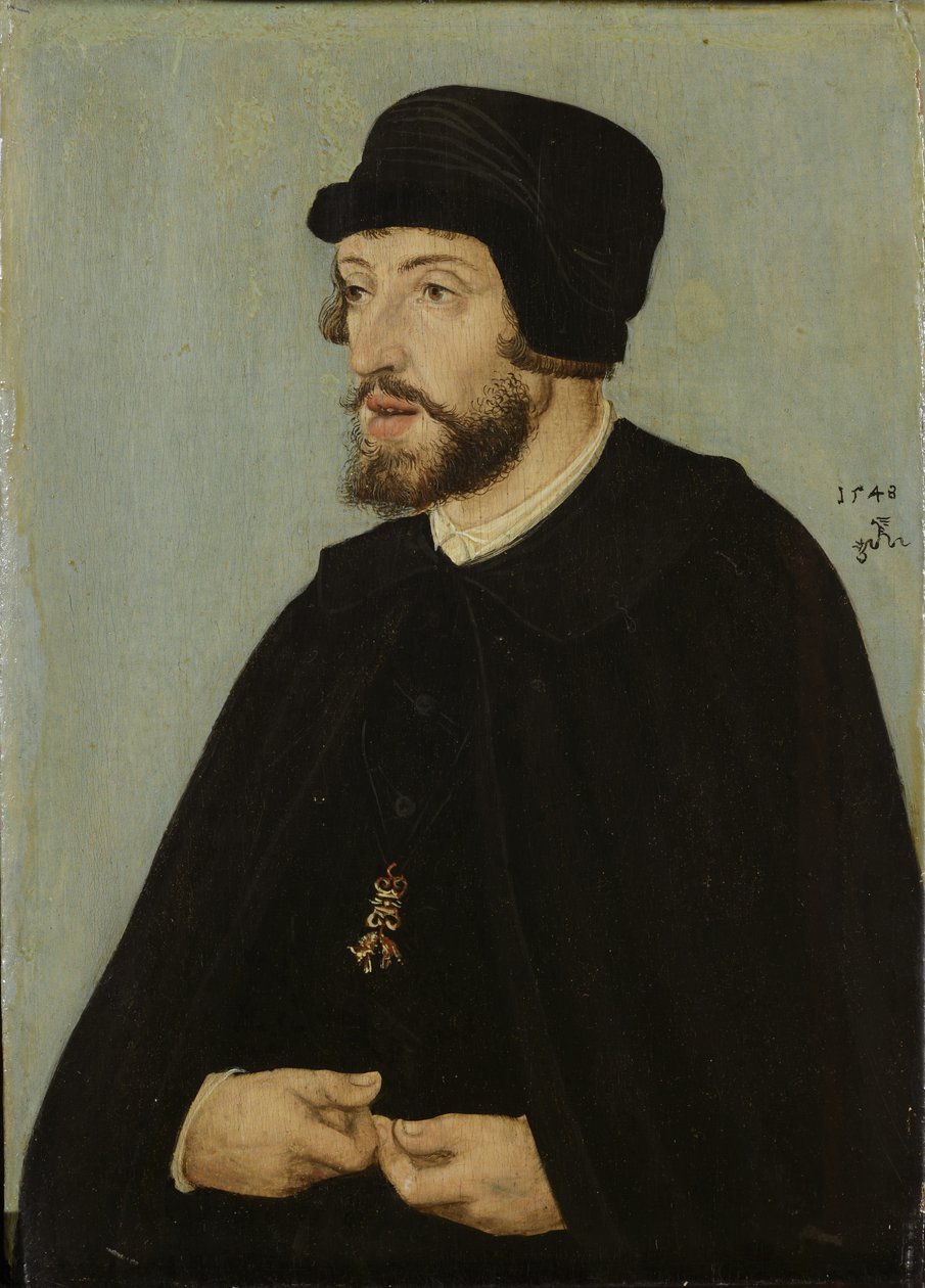 ドイツ語：Bildnis König Ferdinands I. 神聖ローマ皇帝フェルディナント1世の肖像画 作： ルーカス・クラナッハ・ザ・エルダー