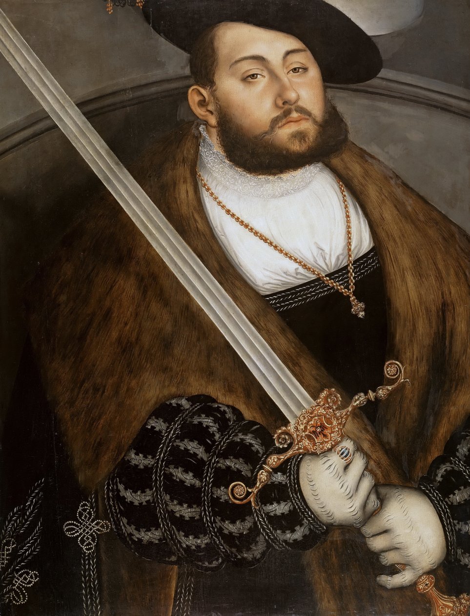 ドイツ語：Johann Friedrich I, der Großmütige (1503-1554) ザクセン選帝侯 Johann Friedrich I, the Magnanimous, ザクセン選帝侯 作： ルーカス・クラナッハ・ザ・エルダー