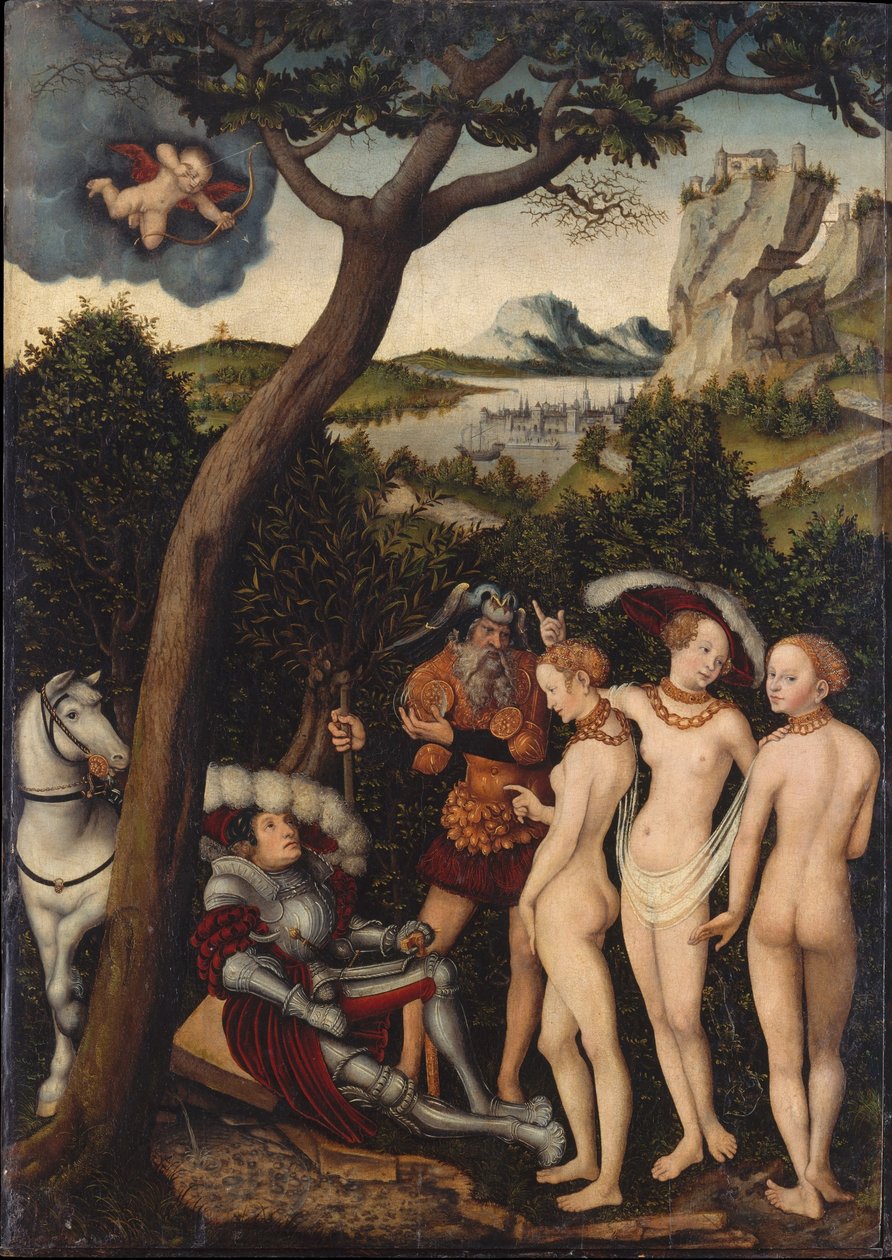 パリの判決、1528年頃 作： ルーカス・クラナッハ・ザ・エルダー