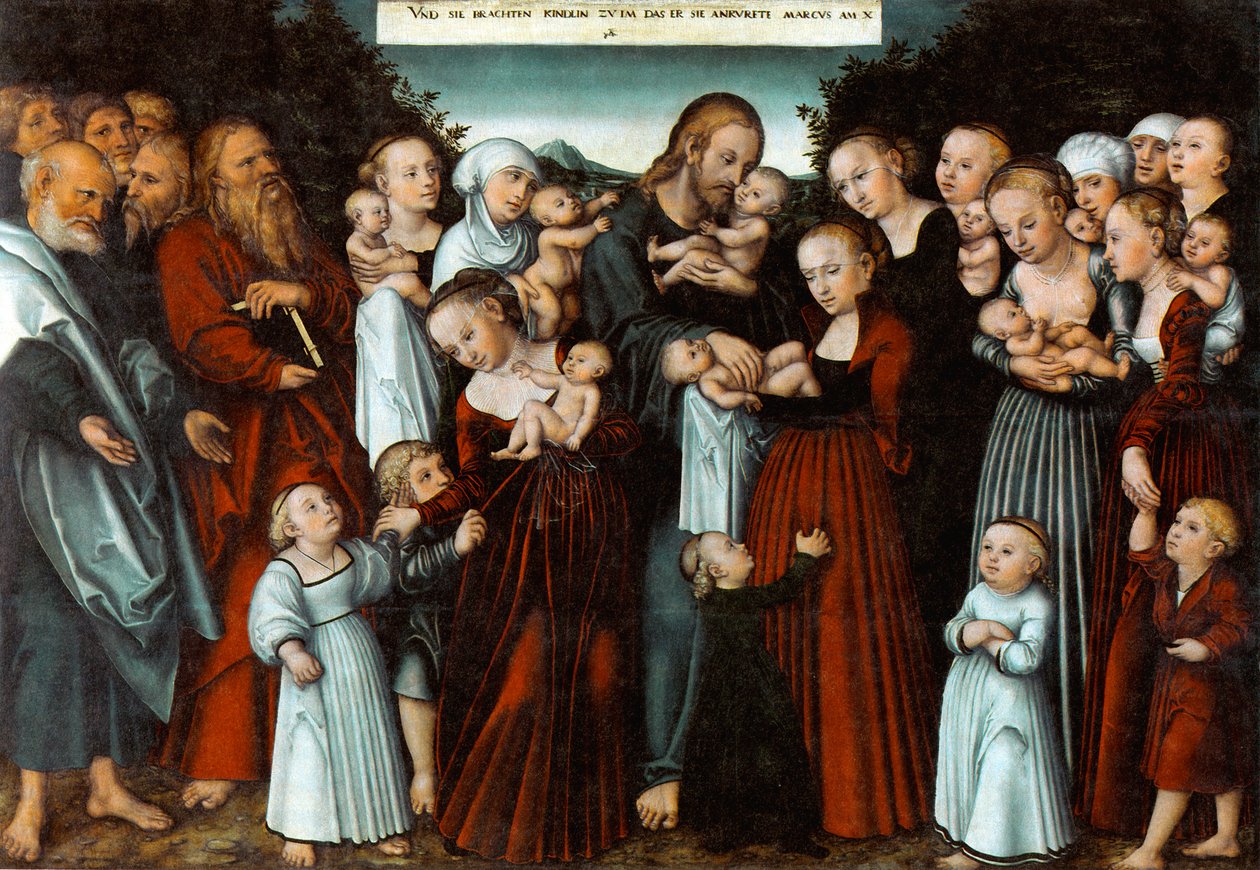 ドイツ語：Christus segnet die Kinder 子どもたちを祝福するキリスト 作： ルーカス・クラナッハ・ザ・ヤング