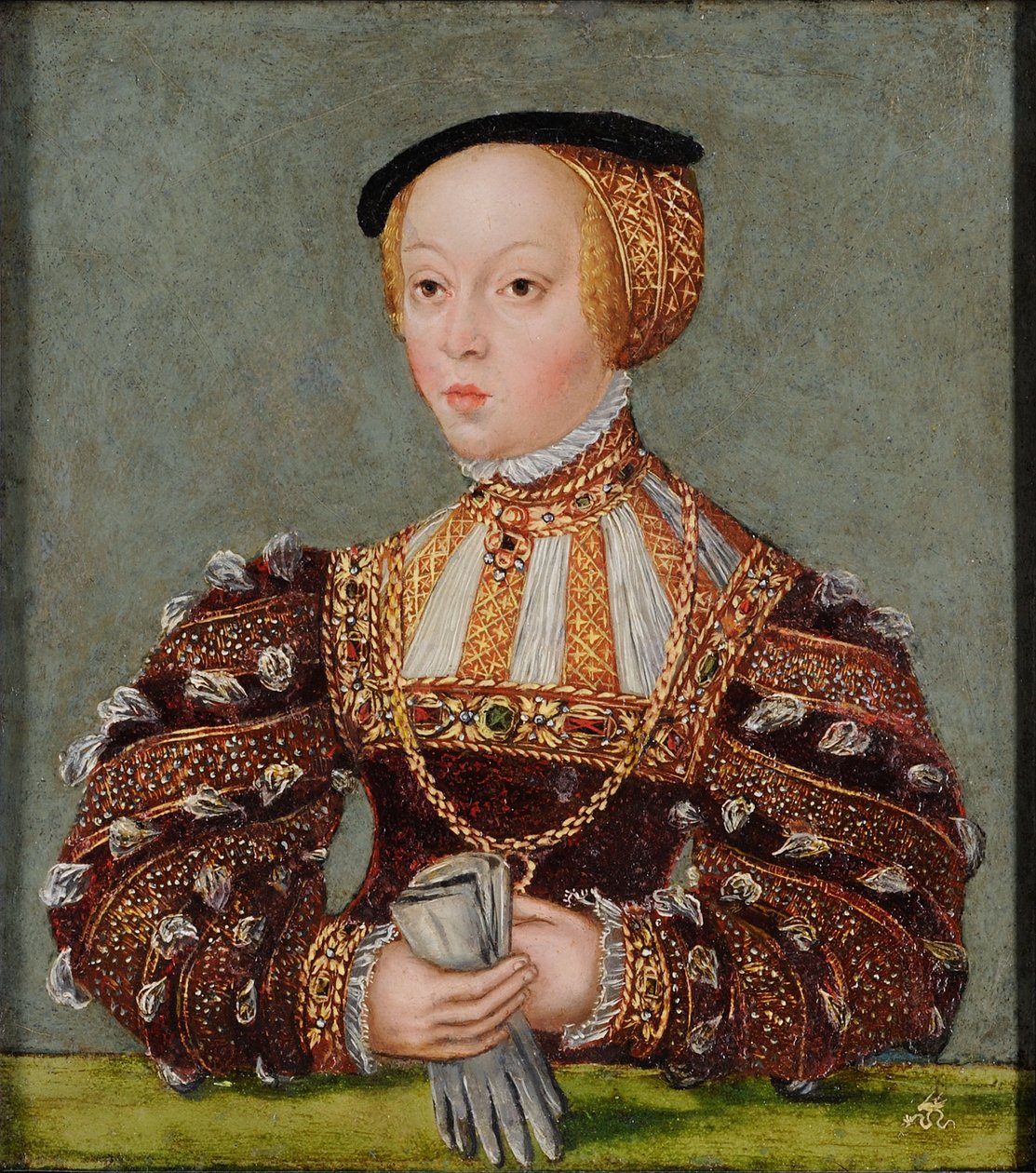 ポーランド：オーストリア・ハプスブルク家のエリザベス（1526-1545）の肖像画。 作： ルーカス・クラナッハ・ザ・ヤング
