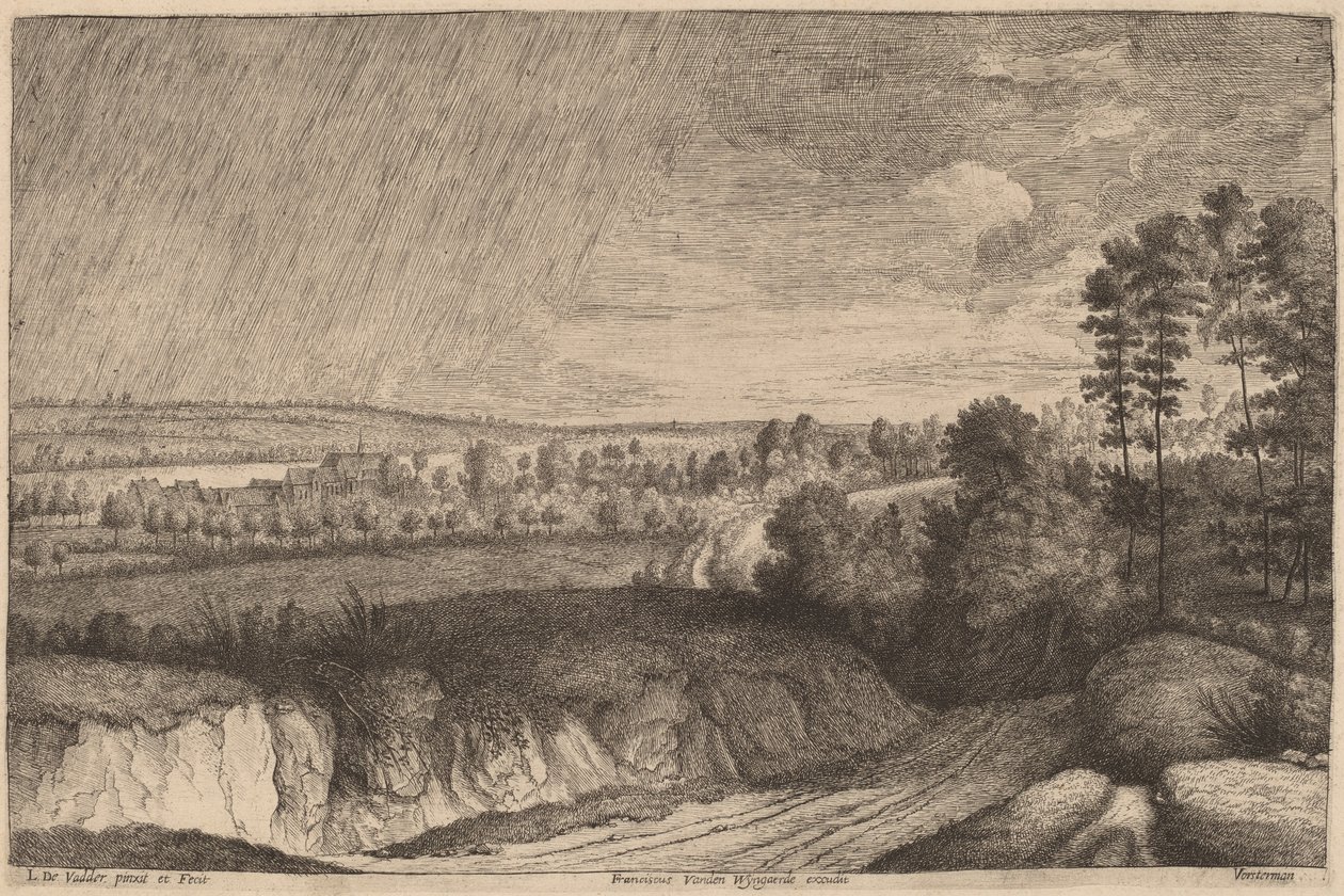 雨の風景 作： Lodewijk deVadderの後のLucasEmil Vosterman