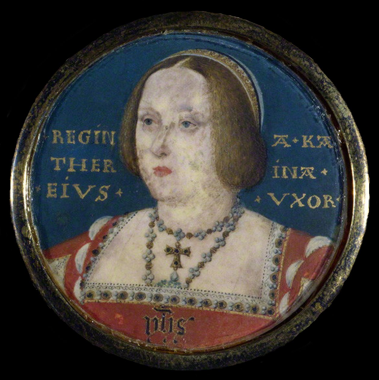 アラゴンの女王キャサリンの肖像1485-1536、c。 1525 作： ルーカス・ホーレンバウトまたはホーネボー