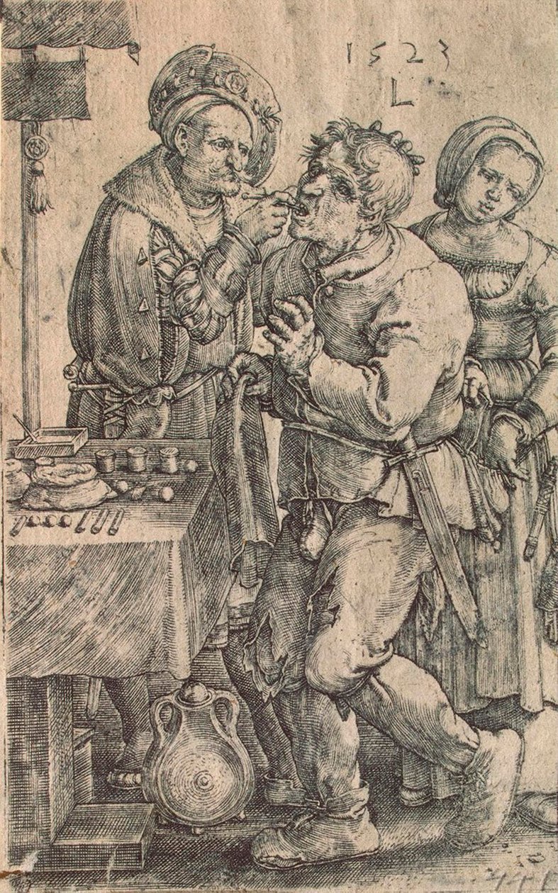 歯科医、1523年。 作： ルーカス・レイデン・バン