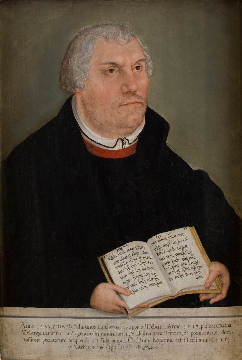 マルティン・ルターの肖像 (1483–1586) (パネルに油彩) 作： ルーカス・ザ・エルダー（のワークショップ）クラナッハ
