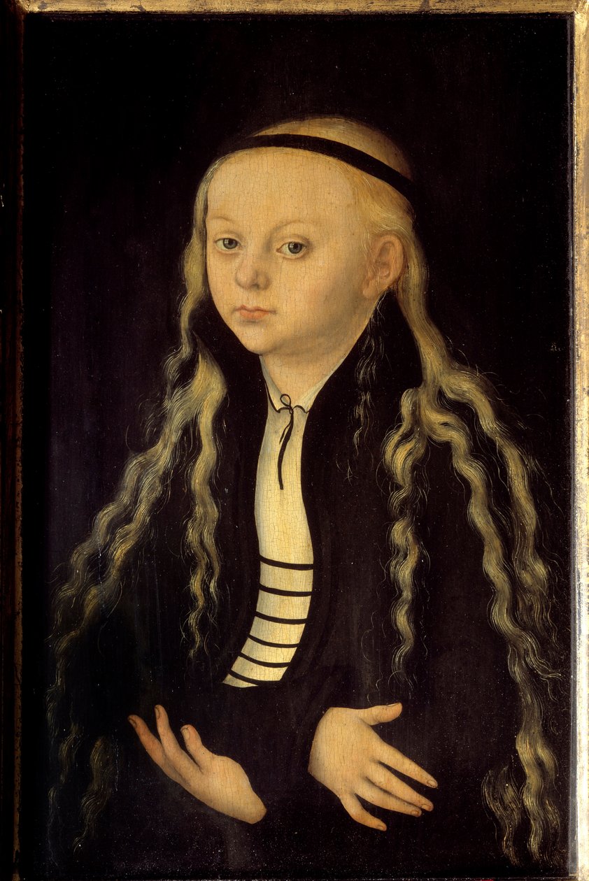 マルティン・ルターの娘、マグダレーナ・ルター（1529-1542）の肖像 ルーカス・クラナッハ（または長老）の絵画 作： ルーカス・ザ・エルダー・クラナハ