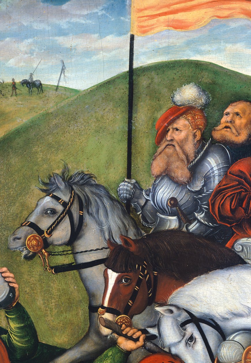 ルーカス・クラナッハ長老（1472-1553）の「カルバリーへの道」、詳細 作： ルーカス・ザ・エルダー・クラナハ