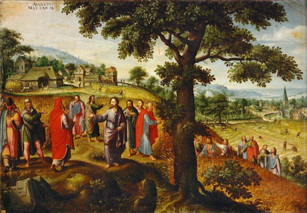 シャバットのたとえ話-月のシリーズから8月の月（キャンバスに描かれた絵） 作： ルーカス・ファン・ヴァルケンボルヒ