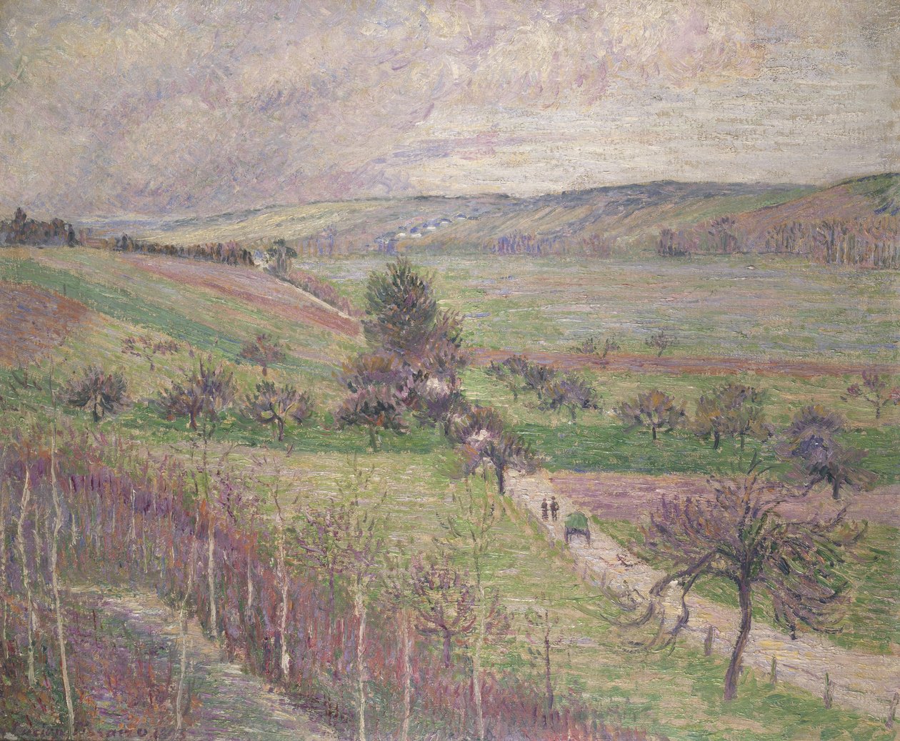 Thierceville Road、初春、1893年 作： ルシアン・ピサロ